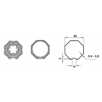 Adaptor i zabierak ośmiokątny do NEO S/ERA S 40 mm