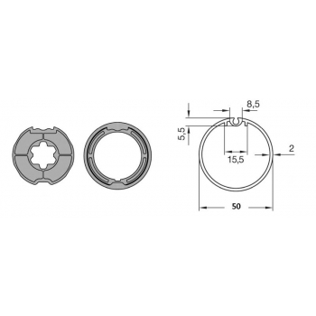 Adaptor i zabierak okrągły do NEO S/ERA S 50 x 2