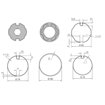 Adaptor i zabierak okrągły do ERA/TTGO/MAX 78mm