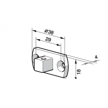 Czworokąt mocujący LS 40 10x10 mm