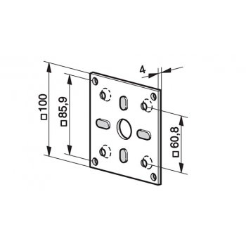 Uchwyt NHK Kompakt, 100x100 mm ze śrubami