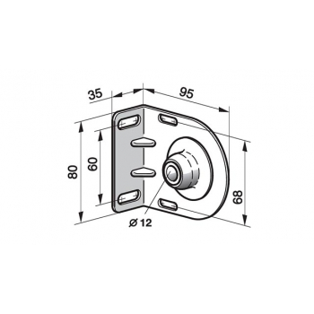 Uchwyt montażowy kątowy z łożyskiem 12 mm